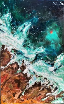 Obraz malowany ręcznie Ocean 50x80cm  
