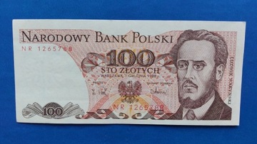 Banknot 100 zł z 1988r, Seria NR