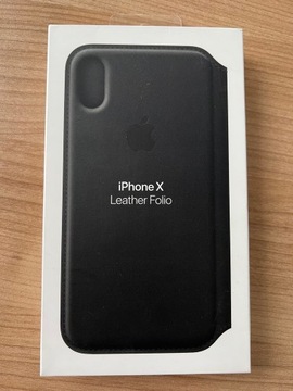 Oryginalne etui Apple do iPhone X, czarne, skóra