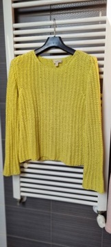 Sweter włoski, żółty ażurowy She