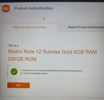 TELEFON SMARTFON REDMI NOTE 12 GOLD 8GBram 256ROM ZŁOTY NFC