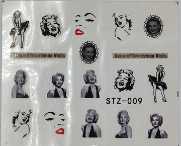 Naklejki wodne na paznokcie Marylin Monroe STZ009