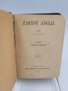 Zarys Anglii Tainea T1 1872r