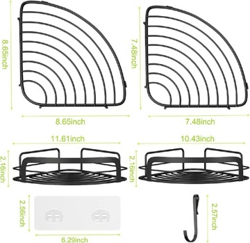 Narożny organizer prysznicowy z haczykami STEUGO