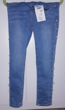 Śliczne spodnie jeansowe z perełkami Reserved Nowe