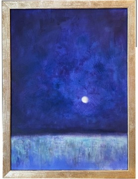Obraz, malarstwo, pejzaż, „Kobaltowa noc”