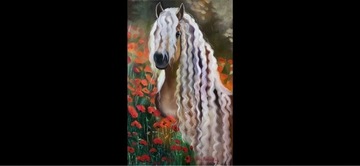 Svitlana Miedviediuk ”Koń na polu” obraz olejny