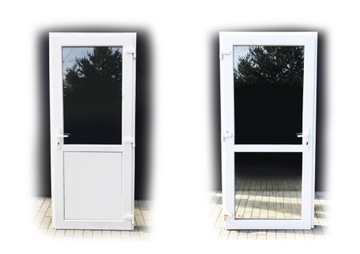 Drzwi PCV,  Plastikowe Białe szyba-panel 90x200
