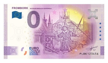 Banknot 0 euro souvenir Frombork M. Kopernik 2023