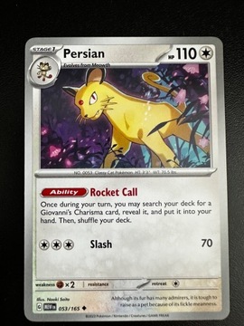 Karta Pokemon Persian 053/151 MEW 151