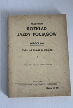 Rejonowy rozkład jazdy pociągów Wrocław 81-82