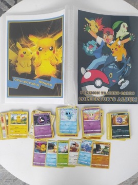 Album i 100 nowych kart pokemon Pikachu Ash