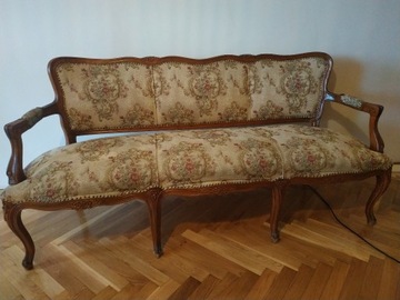 Zabytkowa wersalka sofa ludwikowska na sprężynach