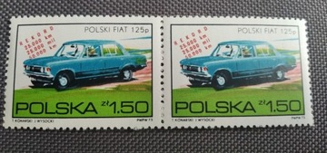 Znaczek pocztowy fiat 125p prl podwójny 