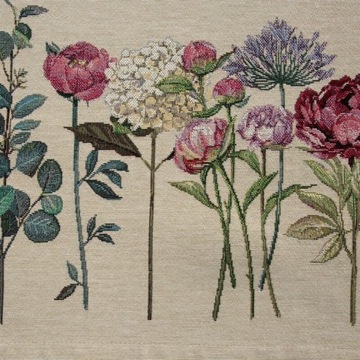 Bieżnik gobelinowy na stół gruby tkany obrus 40x100 elegancki w kwiaty 
