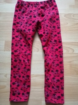 Ocieplane legginsy czerwone Myszka Minnie 122 128