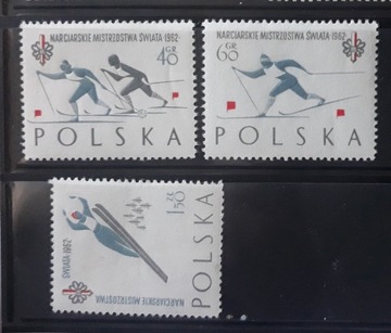 Znaczki czyste Polska1962r Mi1294-96 + bl26 