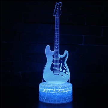 Lampa z iluzją 3D gitara elektryczna MULTIKOLOR