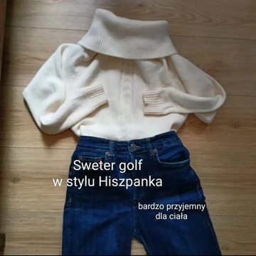 Sweter golf Zara Hiszpanka z odkrytymi ramionami S