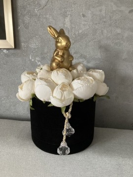 Dekoracja , Wielkanoc, stroik, zając, flower box