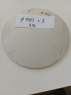 Blacha kwasoodporna 3 mm 316 formatka fi 140