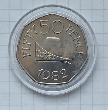 (1149) Guernsey 50 pensów 1982 UNC rzadka!