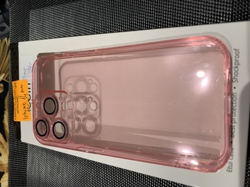 Etui przezroczyste różowe iPhone 14 pro