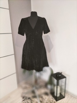 Michael Kors S sukienka czarna aksamit 
