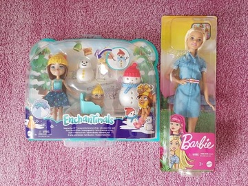 Lalka Enchantimals Lepienie bałwanka+Barbie GHR58 