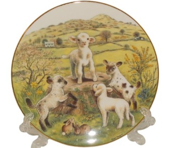 Talerz Ceramiczny Baranki Owieczki Wielkanoc