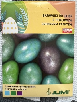 Zestaw do dekoracji jajek PERŁOWY SREBRNY EFEKT