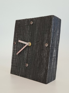 Zegar stojący Palone stare drewno Ręcznie robiony