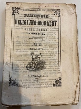 Pamiętnik Religijno-Moralny, 1858, Serya druga