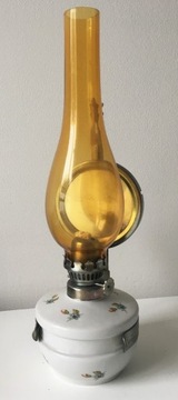 Lampa Naftowa Chodzież Ceramika Żółty Klosz