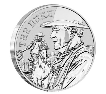 Srebrna moneta John Wayne - The Duke TUVALU 2020