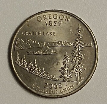 Rzadka Moneta USA QUARTER OREGON 25 CENTÓW 2005