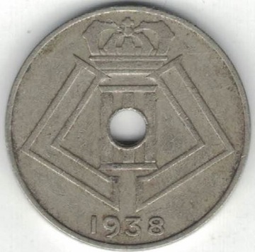 Belgia 10 centymów centimes 1938 Q-E 22 mm  nr 3