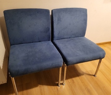 Krzesło tapicerowane niebieskie loft miękkie