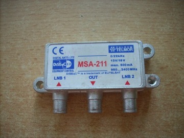 Rozgałęźnik MSA-211 Przełącznik SAT Diseqc 2,0 zew