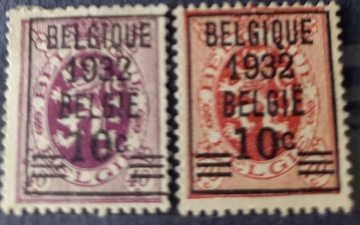 Znaczki pocztowe Belgia z 1932r.pełna seria nadruk