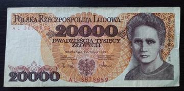 BANKNOT 20000 zł z 1989r