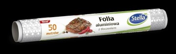 Folia aluminiowa z tłoczeniem W GWIAZDKI 50m 