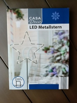 Czarna metalowa Gwiazda LED 120 cm