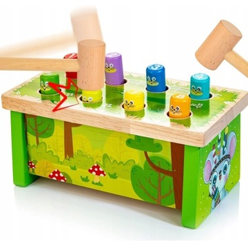 Zabawka edukacyjna Montessori, drewniany wbijak