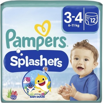 Pieluszki Pampers Splashers pieluchy do pływania Rozmiar 3-4 6-11kg 36 szt.