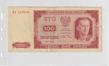 100 zł 1 lipca 1948r. Ser. HI  w nr 0 wyżej 