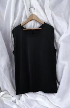 Bluzka koszulka męska bezrękaw opinająca czarna XL