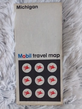 Michigan mapa stanu 1973 Mobil travel map