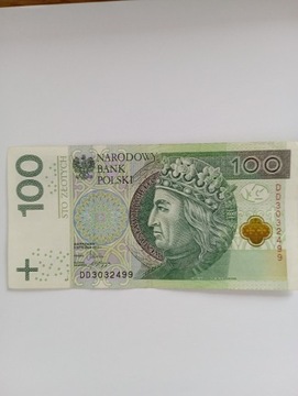 Banknot 100 zł seria DD