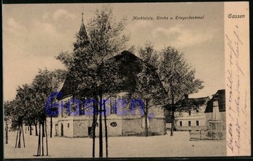 JASIEŃ Gassen Rynek kościół pomnik wojenny 1909